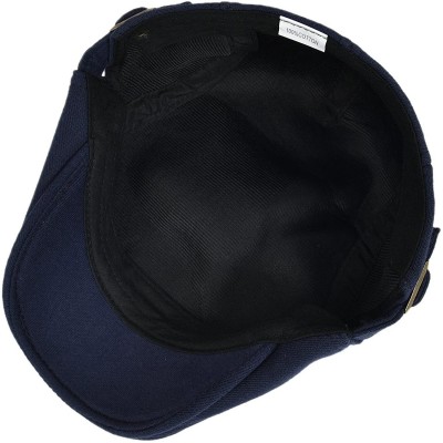 Newsboy Caps Men's Cotton Flat Ivy Gatsby Newsboy Driving Hat Cap - Navy - CX17YCZWGME $13.73