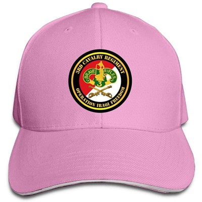 Baseball Caps 3rd Armored Cavalry Regiment DUI - Red White Sandwich Hat Baseball Cap Dad Hat - Pink - CM18K6N72LA $23.61