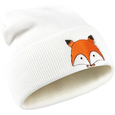 Cowboy Hats Embroidery Pattern Hat Unisex Warm Hat Knitted Cap Hats Warm Cap Soft Cap - White - CS18LYRMMXM $11.71