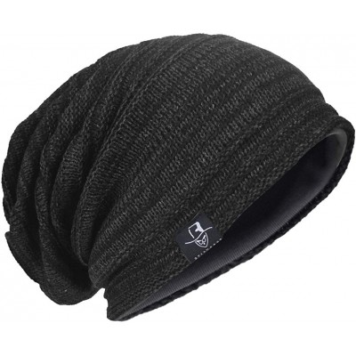 Skullies & Beanies Men Oversize Skull Slouch Beanie Large Skullcap Knit Hat - Dgrey1 - CD18LGOTCRT $10.11