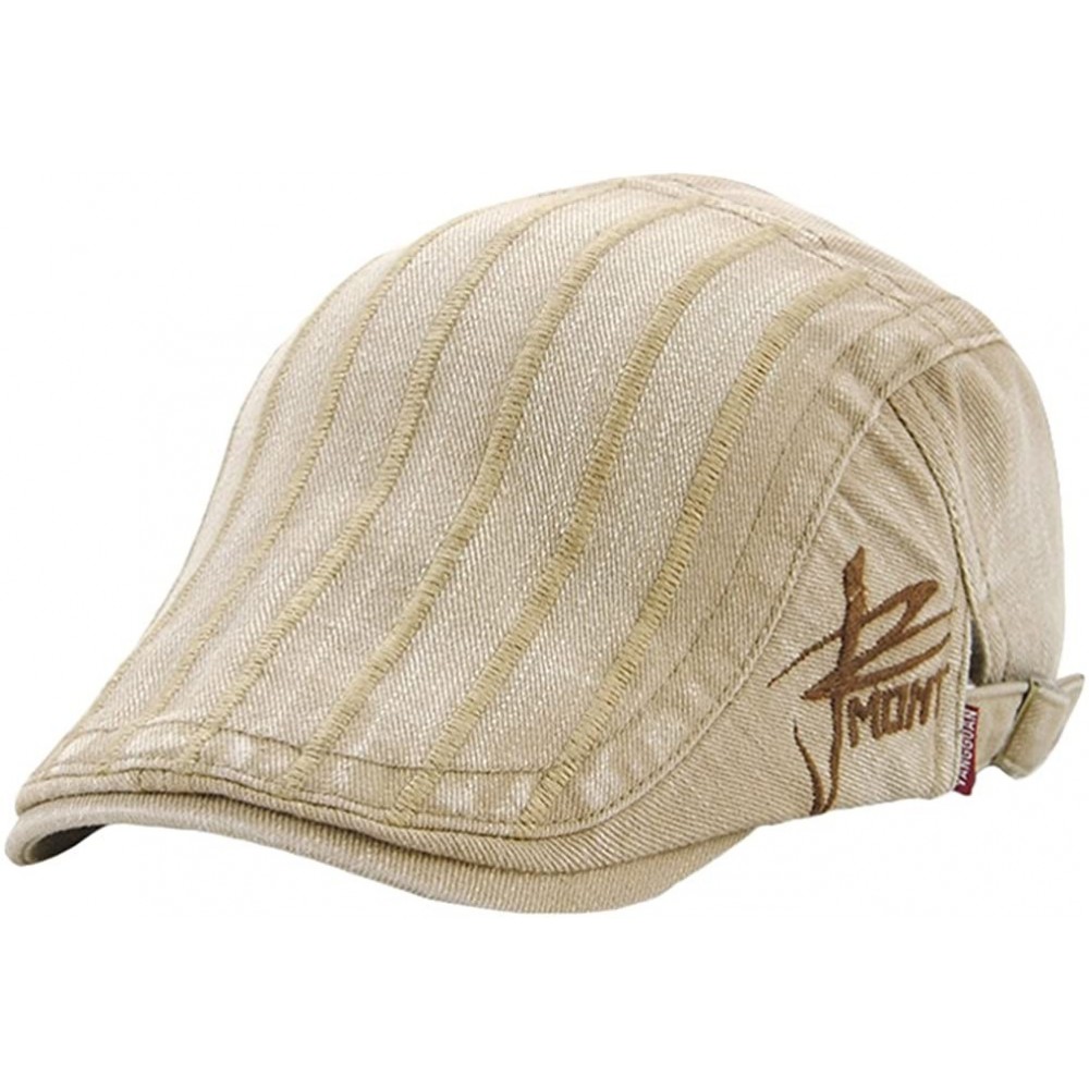 Newsboy Caps Duckbill Hat Cotton Twill Newsboy Ivy Cabbie Drving Hat Flat Cap - Style 1-khaki - CE183MKCOIC $12.72