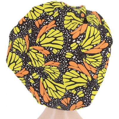 Skullies & Beanies Women's African Flower Pattern Shower Cap Boho Style Bath Hat Wide Band Sleep Headwear Bonnets for Women/G...