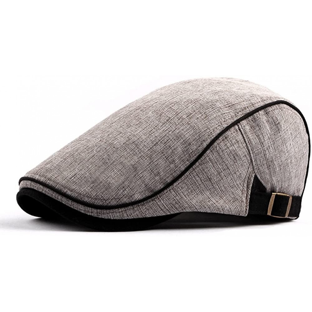 Newsboy Caps Mens Adjustable Ivy Newsboy Cabbie Gatsby Golf Beret Newsie Driving Hat Cap - Khaki1 - CL18D6MYMO5 $9.38