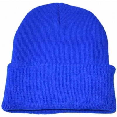Skullies & Beanies Unisex Slouchy Knitting Beanie Hip Hop Cap & Warm Winter Ski Hat - Blue - CX187R8M3TM $21.38