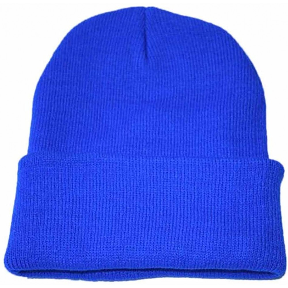 Skullies & Beanies Unisex Slouchy Knitting Beanie Hip Hop Cap & Warm Winter Ski Hat - Blue - CX187R8M3TM $9.96