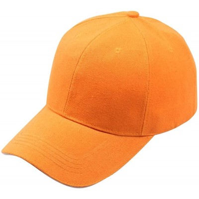 Baseball Caps Unisex Hats for Summer Baseball Cap Dad Hat Plain Men Women Cotton Adjustable Blank Unstructured Soft - Orange ...