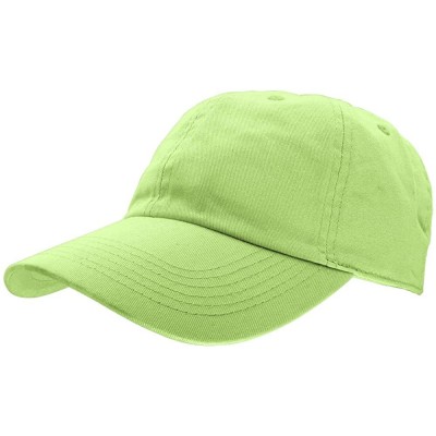 Baseball Caps Baseball Caps Dad Hats 100% Cotton Polo Style Plain Blank Adjustable Size - Lime Green - CR18EZ2XMGM $10.16