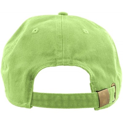 Baseball Caps Baseball Caps Dad Hats 100% Cotton Polo Style Plain Blank Adjustable Size - Lime Green - CR18EZ2XMGM $10.16
