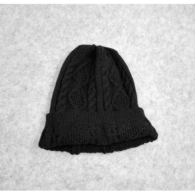 Skullies & Beanies Women Cable Knit Beanie Winter Warm Crochet Hats Chunky Stretch Ski Cap - Black - CS186QTLOOT $13.05