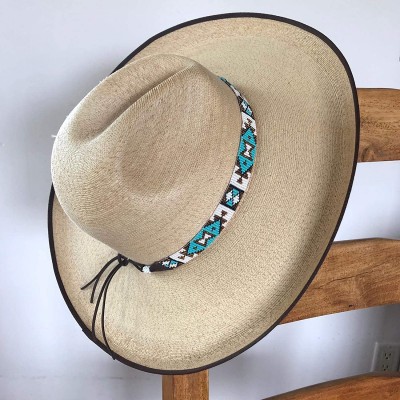 Cowboy Hats Hatbands Leather Turquoise Handmade Guatemala - C518UNGMANQ $29.93