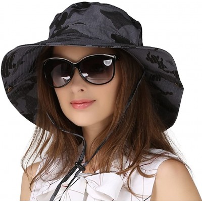 Bucket Hats Outdoor Sun Hats with Wind Lanyard Bucket Hat Fishing Cap Boonie for Men/Women/Kids - Olive Green Camouflage - CK...