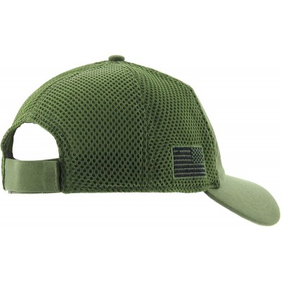 Baseball Caps American US Military Embroidered Flag Soft Mesh Hat Trucker Cap - Olive - C818U020XUW $14.54