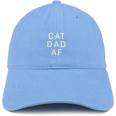 Baseball Caps Cat Dad AF Embroidered Soft Cotton Dad Hat - Carolina Blue - CQ18EYKKEEX $14.34