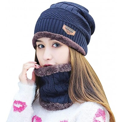 Skullies & Beanies Winter Beanie Hat Scarf Gloves Slouchy Snow Knit Skull Cap Infinity Scarves Touch Screen Mittens for Women...