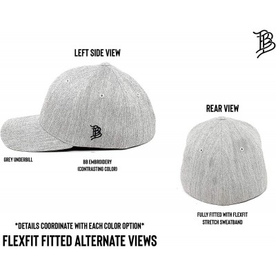 Baseball Caps 'The Patriot' Leather Patch Flex Fit Fitted Hat - Black - CO18IGQGELU $26.78