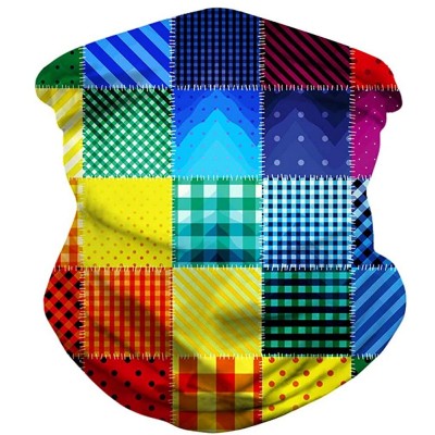 Balaclavas Seamless Face Mask Neck Gaiter Protection Windproof Face Mask Scarf - Colorful Plaid - CT197SLYY4I $8.70