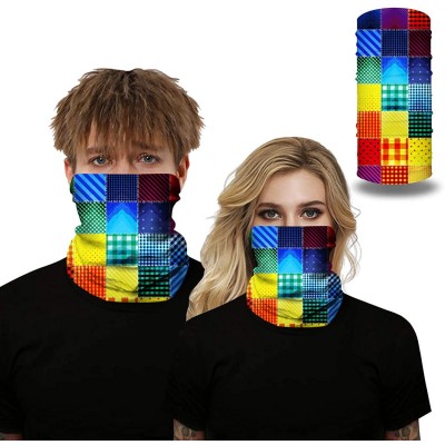 Balaclavas Seamless Face Mask Neck Gaiter Protection Windproof Face Mask Scarf - Colorful Plaid - CT197SLYY4I $8.70