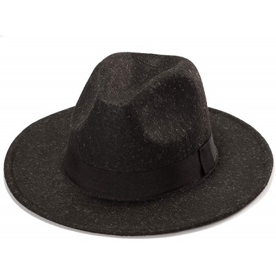 Fedoras Womens Fedora Hat Pack of 3 Panama Hats for Women Men Felt - Light Brown-black-grey - CT18KA4S0AW $36.72