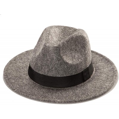 Fedoras Womens Fedora Hat Pack of 3 Panama Hats for Women Men Felt - Light Brown-black-grey - CT18KA4S0AW $36.72