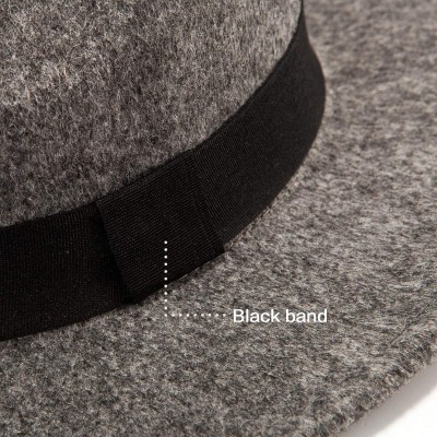 Fedoras Womens Fedora Hat Pack of 3 Panama Hats for Women Men Felt - Light Brown-black-grey - CT18KA4S0AW $36.72