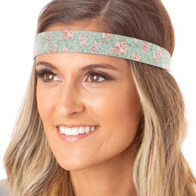 Headbands Cute Fashion Adjustable No Slip Hairband Headbands for Women Girls & Teens (Mint Country Floral 1pk) - CP18R4Y64E7 ...