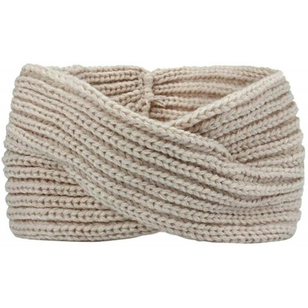 Headbands Knitted Twisted Headband Ear Warmer Head Wrap Headband (N1288) - Beige - CA120P3T2W5 $25.91