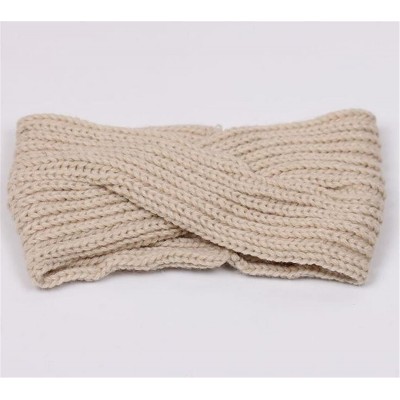 Headbands Knitted Twisted Headband Ear Warmer Head Wrap Headband (N1288) - Beige - CA120P3T2W5 $25.91