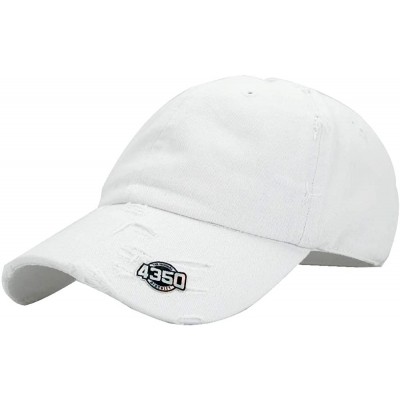 Baseball Caps Dad Hat Baseball Cap Adjustable Distressed Vintage Washed Polo Style Cotton Headwear - White - CX18WUSO49Q $12.14