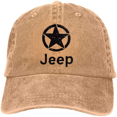 Baseball Caps Jeep Star Adjustable Sports Denim Hat Baseball Cap Hat Cowboy Hat - Natural - CB18YUMRGNS $20.06