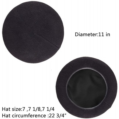 Berets British Military Berets for Men - Women Warm Knit Beret Hat Spring Hat Soft - 001 Black (With Cotton Lining) - CQ18Q75...