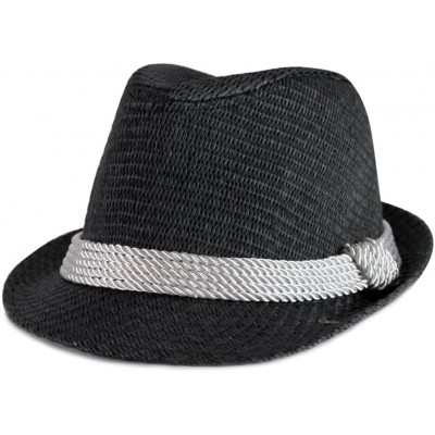 Fedoras Summer Special Straw Fedora Sale - Black/White - CS11FPBWMCF $15.74