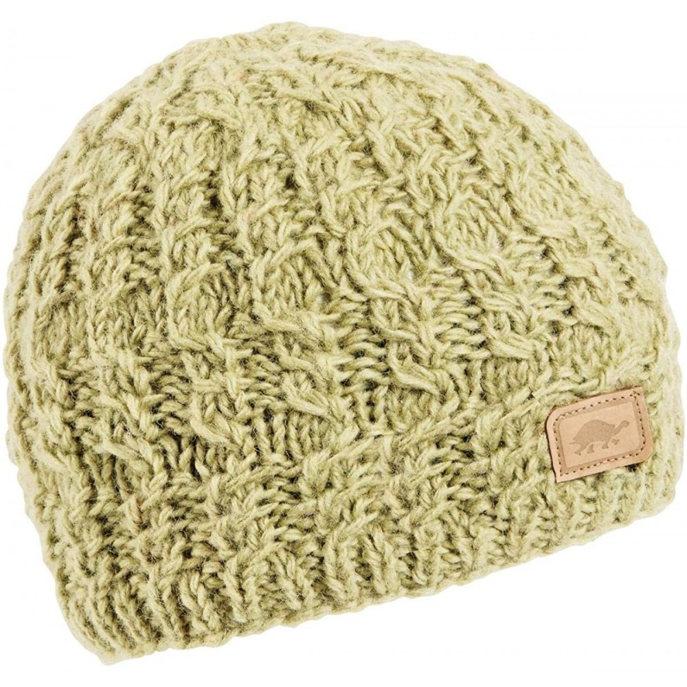 Skullies & Beanies Nepal Women's Mika Hand Knit Wool Beanie - Sage - CR18K2MMR5T $27.22