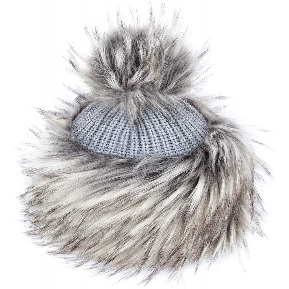 Skullies & Beanies Faux Fur Russian Hat for Women - Warm & Fun Fur Cuff Hat with Pom Pom - Husky Raccoon - CS128OXJ8U9 $29.34