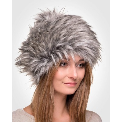 Skullies & Beanies Faux Fur Russian Hat for Women - Warm & Fun Fur Cuff Hat with Pom Pom - Husky Raccoon - CS128OXJ8U9 $29.34