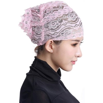 Skullies & Beanies Translucent Lightweight Bonnet Women Muslim Stretch - Pink - C618KHNHU09 $9.09