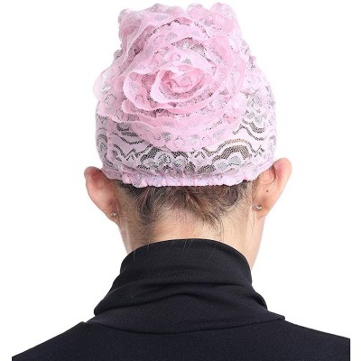 Skullies & Beanies Translucent Lightweight Bonnet Women Muslim Stretch - Pink - C618KHNHU09 $9.09