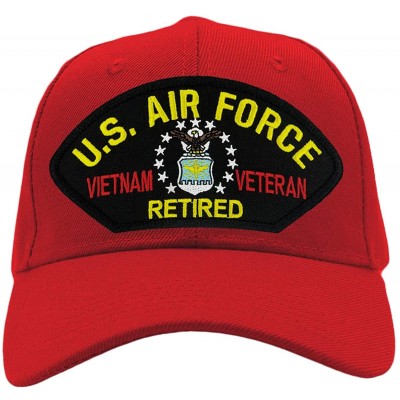 Baseball Caps US Air Force Retired - Vietnam Veteran Hat/Ballcap Adjustable One Size Fits Most - Red - C518OQE6MCC $19.10