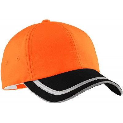 Baseball Caps Men's Enhanced Visibility Cap - Sfty Orng/Blck/ Reflective - C11196SIB8R $10.02