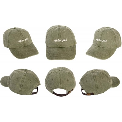 Baseball Caps Alpha Phi (N) Sorority Baseball Hat Cap Cursive Name Font A Phi - Cactus - CZ18SDEA8T8 $11.62