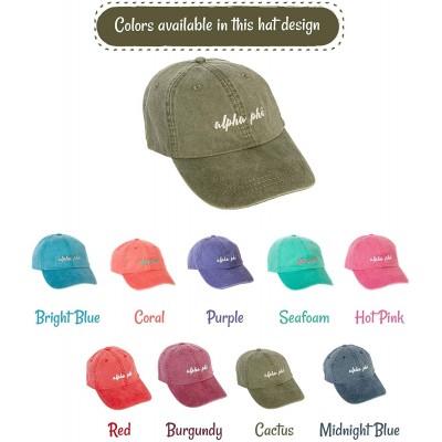 Baseball Caps Alpha Phi (N) Sorority Baseball Hat Cap Cursive Name Font A Phi - Cactus - CZ18SDEA8T8 $11.62