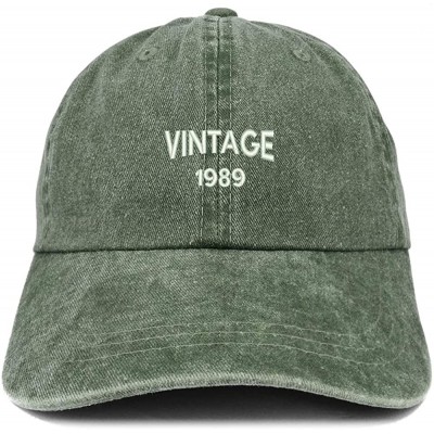 Baseball Caps Small Vintage 1989 Embroidered 31st Birthday Washed Pigment Dyed Cap - Dark Green - C218C6YIM2X $13.97