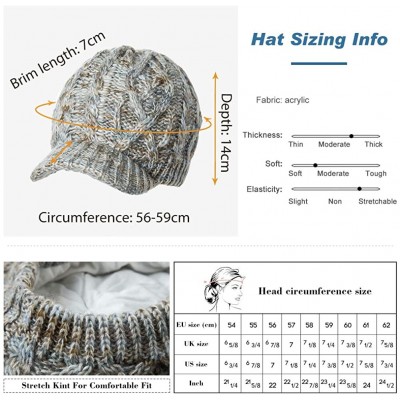 Skullies & Beanies Womens Knit Visor Beanie Newsboy Cap Winter Warm Hat Cold Snow Weather Girl 55-60cm - 69242-camel - C518LL...