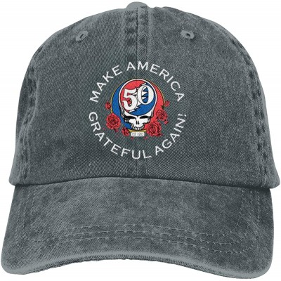 Baseball Caps Unisex Adjustable Retro Cowboy Hat Make America Grateful Again Tee Deep Heather Classic Baseball Cap Black - CS...