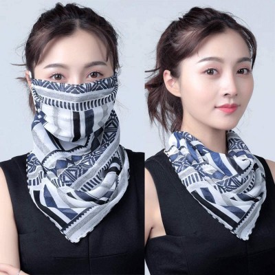Balaclavas 2 Pack Women's Colorful Sun Proof Chiffon Face Cover Bandana Outdoor UV Protection Neck Gaiter - Assorted 07 - CR1...