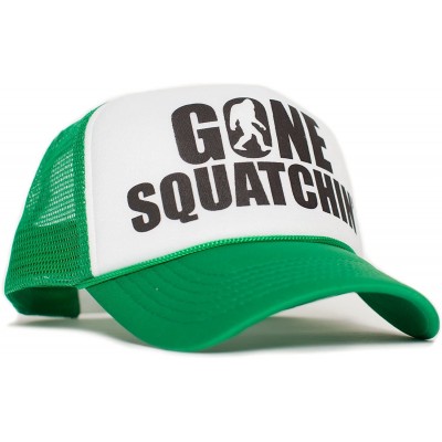 Baseball Caps Gone Squatchin' Unisex-Adult Trucker Hat - Green/White - CE11FOMR9B9 $12.53