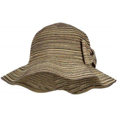 Sun Hats Waterproof Floppy Sun Hat w/UPF 50+ & Bow - Packable Crusher Summer Rain Cap - Multi Brown - CU18OWU24GG $13.61