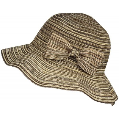 Sun Hats Waterproof Floppy Sun Hat w/UPF 50+ & Bow - Packable Crusher Summer Rain Cap - Multi Brown - CU18OWU24GG $13.61