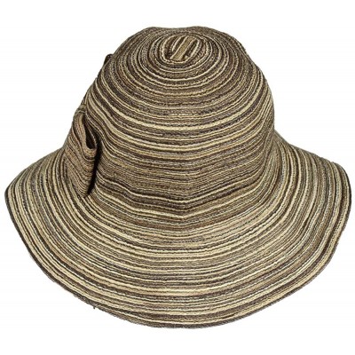 Sun Hats Waterproof Floppy Sun Hat w/UPF 50+ & Bow - Packable Crusher Summer Rain Cap - Multi Brown - CU18OWU24GG $13.61