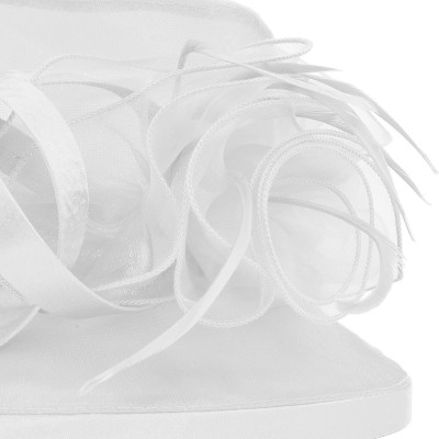 Sun Hats Women's Kentucky Derby Racing Horse Organza Hat Church Wedding Dress Party Occasion Cap - White - CJ12B3ILWQ5 $34.58