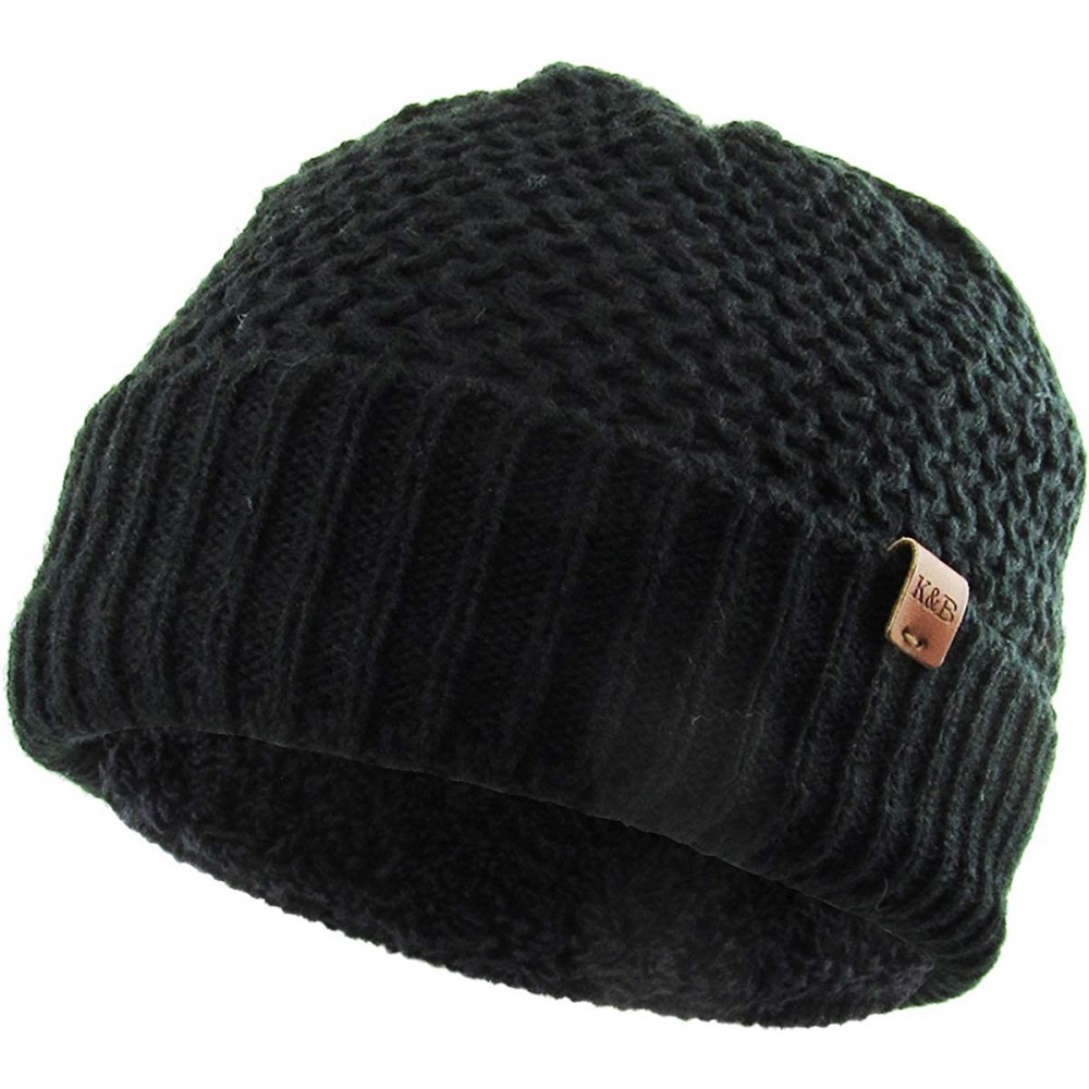Skullies & Beanies Men Women Knit Winter Warmers Hat Daily Slouchy Hats Beanie Skull Cap - 2.1) Very Warm Black - CA185ULC54I...